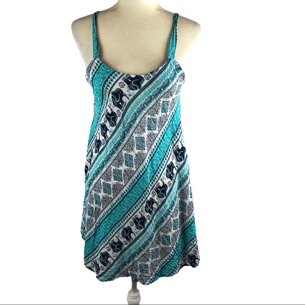 Go Girl Elephant Geo Tank Dress